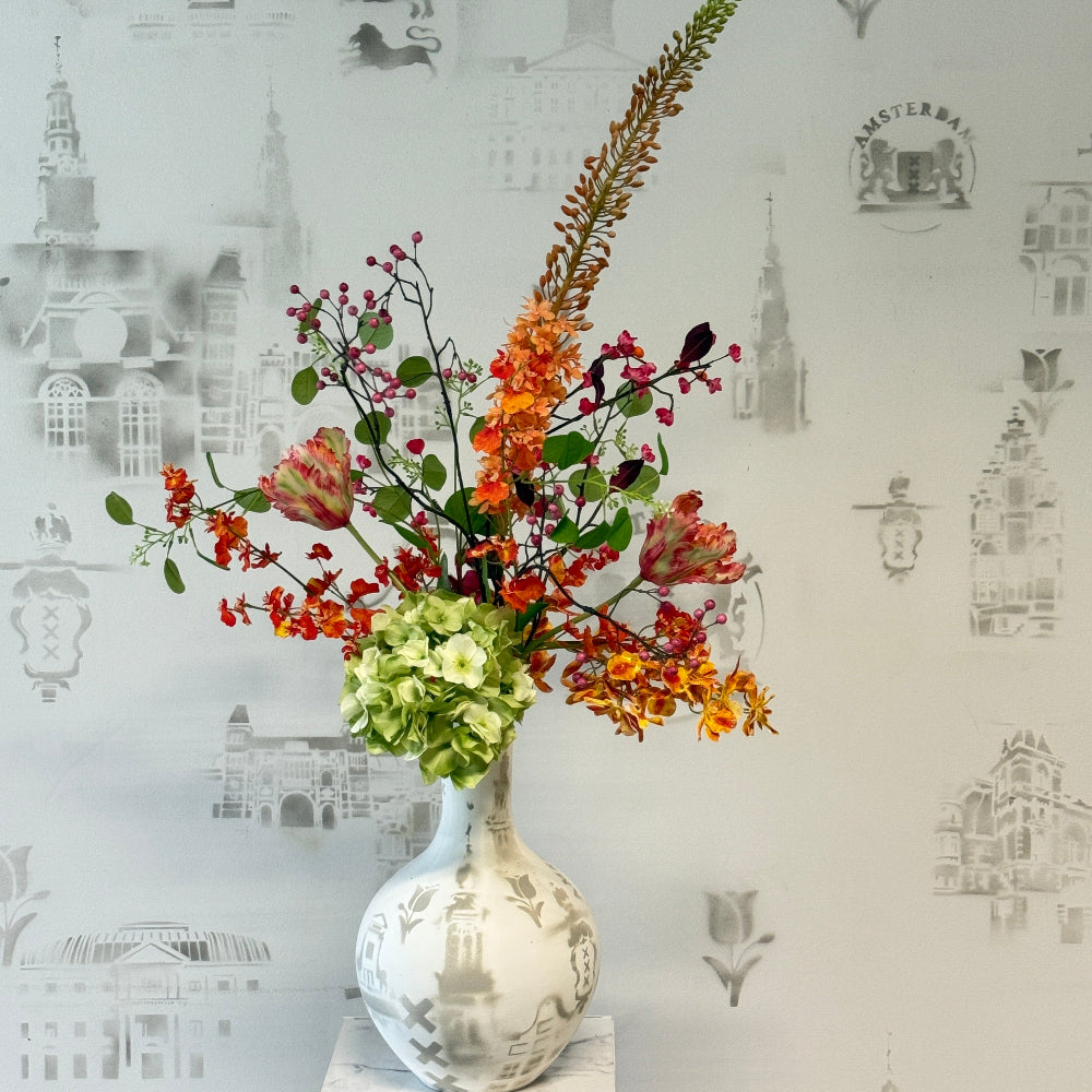 Boeket Orange Glory | Oranje zijden bloemen boeket | Amsterdam