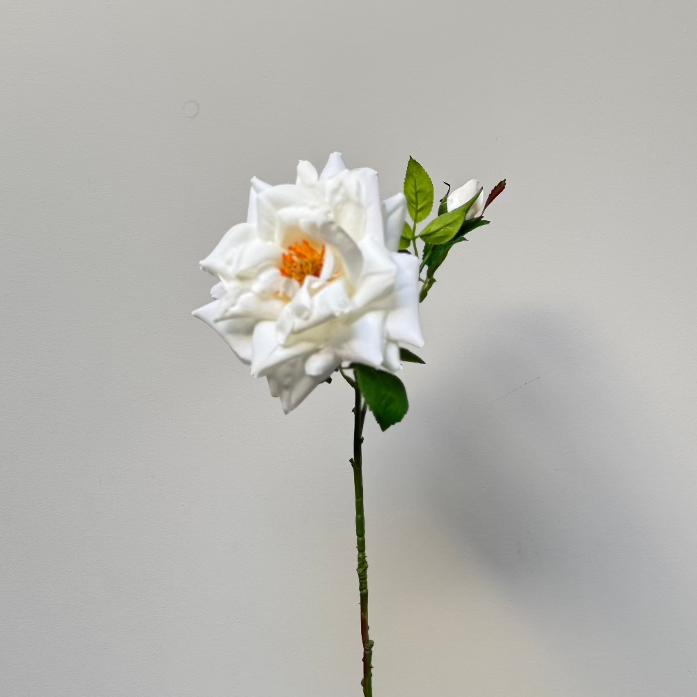 witte levensechte roos-kunstbloem-zijdenbloemen